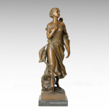 Figure Classique Statue Mer Fisher Bronze Sculpture TPE-187